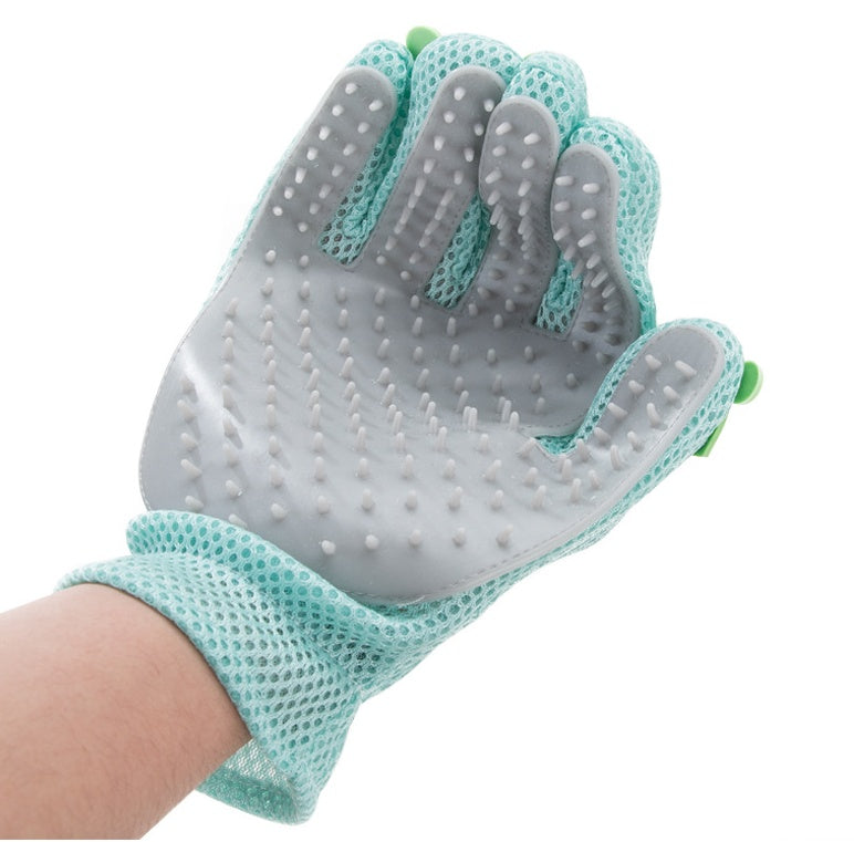 Loving soft touch grooming glove.