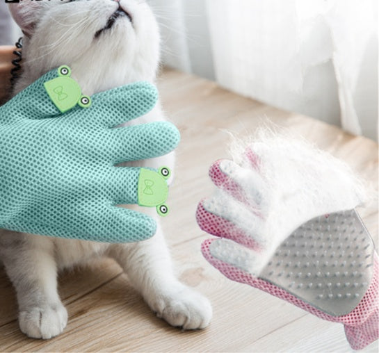 Loving soft touch grooming glove.