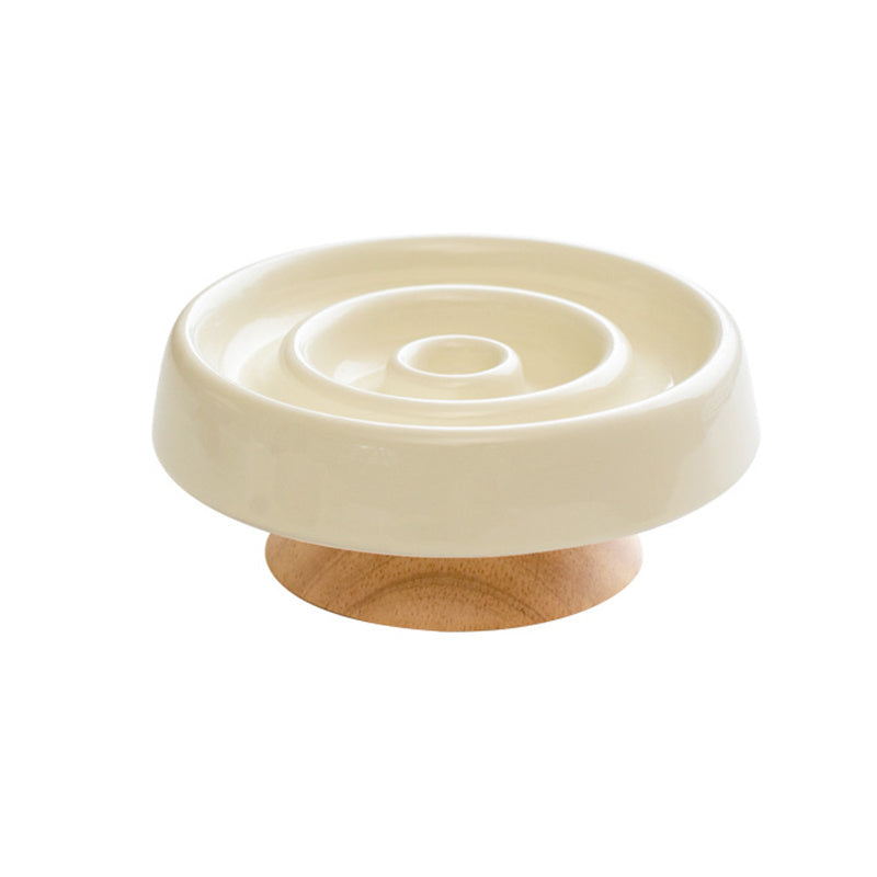 Warm Ceramic Puzzle Bowl for Slow Pet Feeding