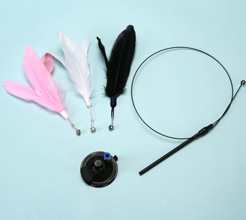 Interactive Cat Teaser Toy – Feathers, Bell & Endless Fun!