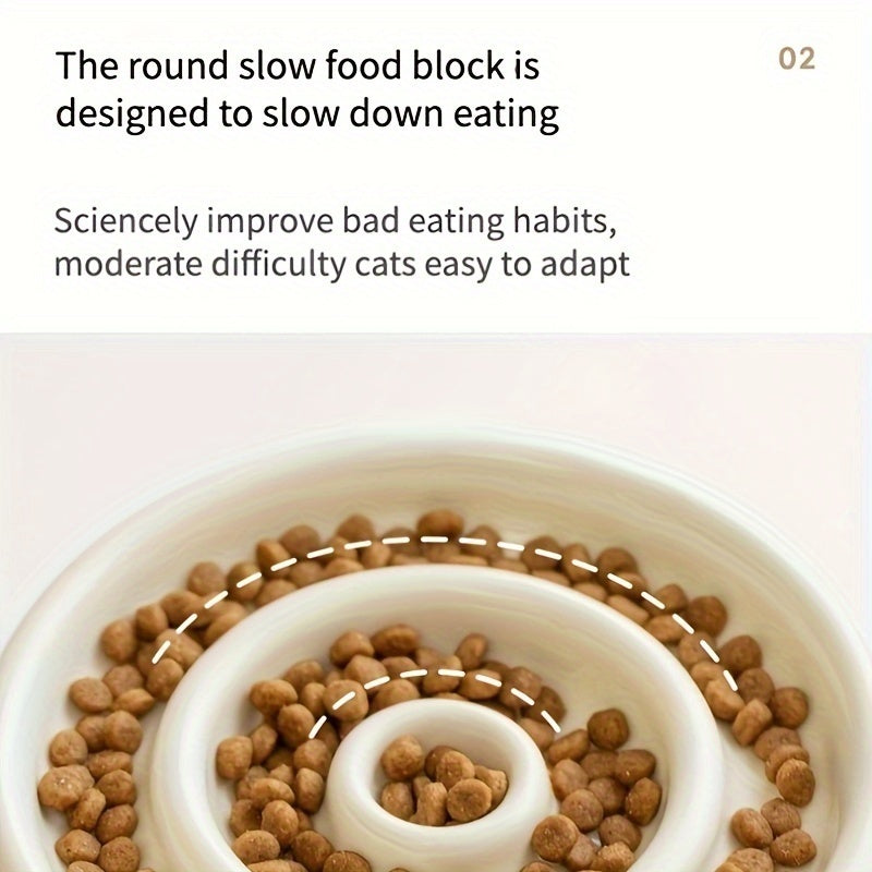 Warm Ceramic Puzzle Bowl for Slow Pet Feeding